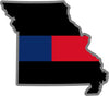 5" Missouri MO Thin Blue / Red Line Black State Shape Sticker