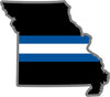 5" Missouri MO Thin Blue White Line Black State Shape Sticker