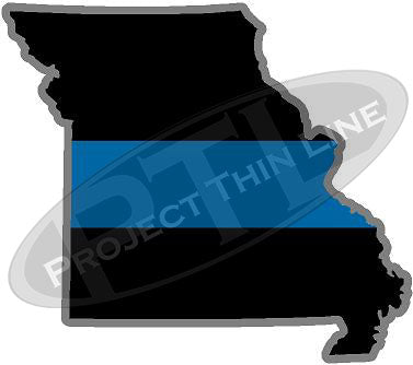 5" Missouri MO  Thin Blue Line State Sticker Decal