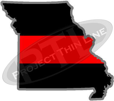 5" Missouri MO Thin Red Line State Sticker Decal
