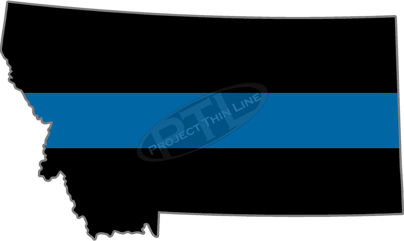 5" Montana MT Thin Blue Line State Sticker Decal