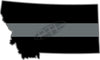 5" Montana MT Thin Silver Line Black State Shape Sticker