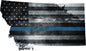 5" Montana MT Tattered Thin Blue Line State Sticker Decal