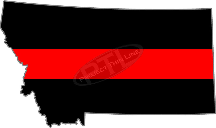 5" Montana MT Thin Red Line State Sticker Decal