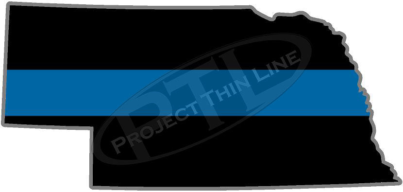 5" Nebraska NE Thin Blue Line State Sticker Decal