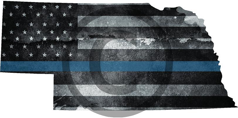 5" Nebraska NE Tattered Thin Blue Line State Sticker Decal