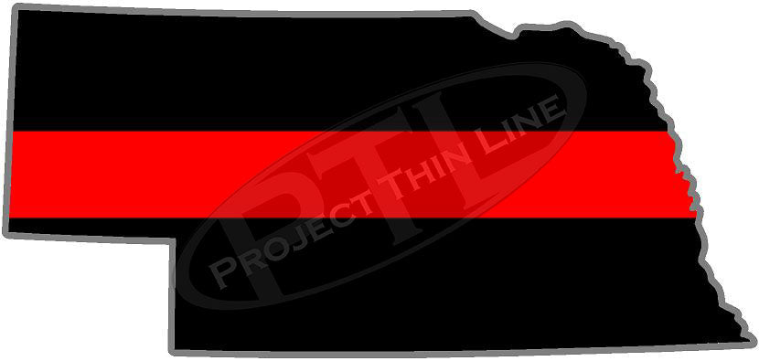 5" Nebraska NE Thin Red Line State Sticker Decal