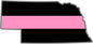 5" Nebraska NE Thin Pink Line Black State Shape Sticker