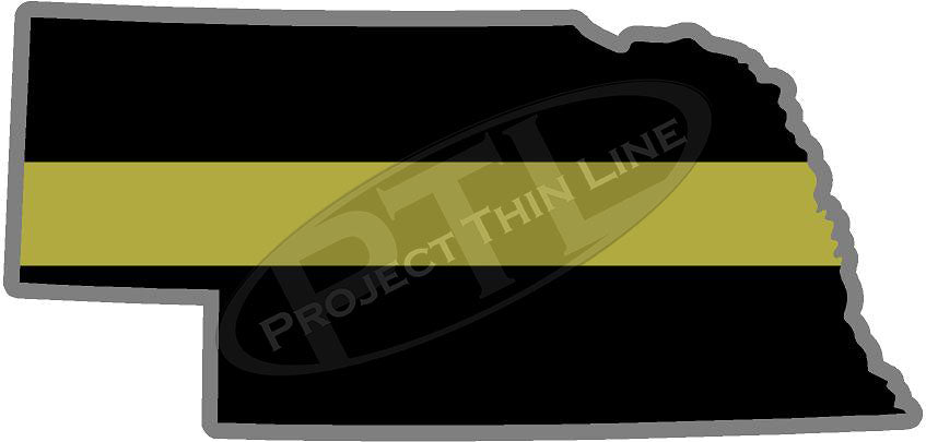 5" Nebraska NE Thin Gold Line State Sticker Decal