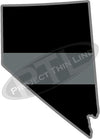 5" Nevada NV Thin Silver Line Black State Shape Sticker