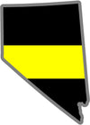 5" Nevada NV Thin Yellow Line Black State Shape Sticker