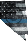 5" Nevada NV Tattered Thin Blue Line State Sticker Decal