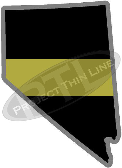5" Nevada NV Thin Gold Line State Sticker Decal