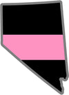 5" Nevada NV Thin Pink Line Black State Shape Sticker