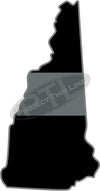 5" New Hampshire NH Thin Silver Line Black State Shape Sticker