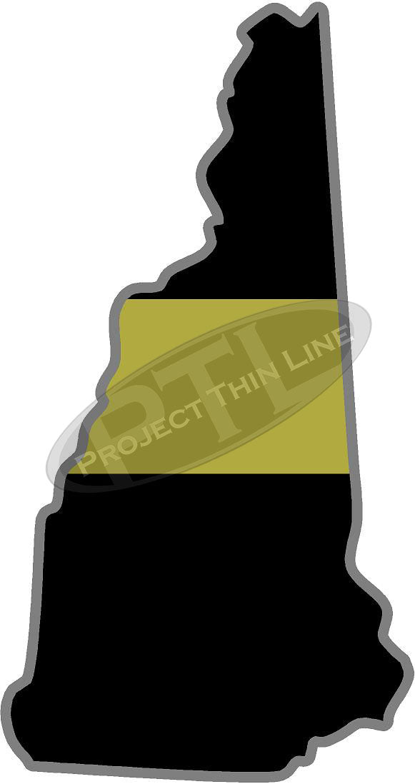 5" New Hampshire NH Thin Gold Line State Sticker Decal