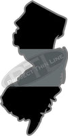5" New Jersey NJ Thin Silver Line Black State Shape Sticker