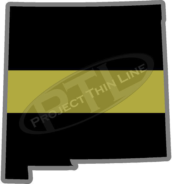 5" New Mexico NM Thin Gold Line State Sticker Decal