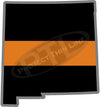 5" New Mexico NM Thin Orange Line Black State Shape Sticker