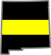 5" New Mexico NM Thin Yellow Line Black State Shape Sticker