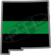 5" New Mexico NM Thin Green Line Black State Shape Sticker