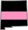5" New Mexico NM Thin Pink Line Black State Shape Sticker