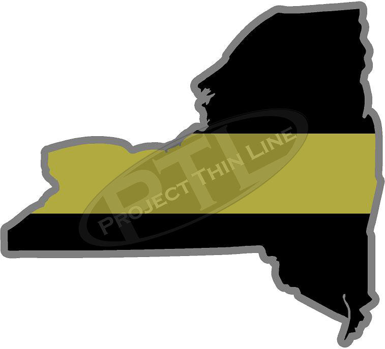 5" New York NY Thin Gold Line State Sticker Decal