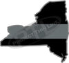 5" New York NY Thin Silver Line Black State Shape Sticker