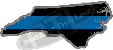 5" North Carolina NC Thin Blue Line State Sticker Decal