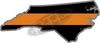 5" North Carolina NC Thin Orange Line Black State Shape Sticker