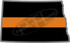 5" North Dakota ND Thin Orange Line Black State Shape Sticker
