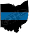 5" Ohio OH Thin Blue Line State Sticker Decal