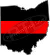 5" Ohio OH Thin Red Line State Sticker Decal