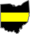 5" Ohio OH Thin Yellow Line Black State Shape Sticker