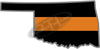 5" Oklahoma OK Thin Orange Line Black State Shape Sticker