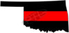 5" Oklahoma OK Thin Red Line State Sticker Decal