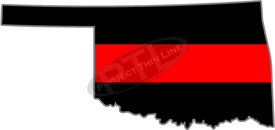 5" Oklahoma OK Thin Red Line State Sticker Decal