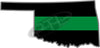 5" Oklahoma OK Thin Green Line Black State Shape Sticker