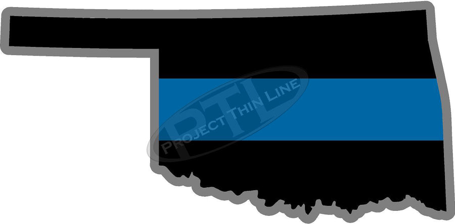 5" Oklahoma OK Thin Blue Line State Sticker Decal