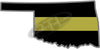 5" Oklahoma OK Thin Gold Line State Sticker Decal
