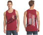 Red Thin ORANGE Line Tattered American Flag Tank Top