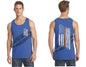 Royal Thin ORANGE Line Tattered American Flag Tank Top