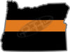 5" Oregon OR Thin Orange Line Black State Shape Sticker