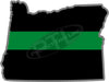 5" Oregon OR Thin Green Line Black State Shape Sticker