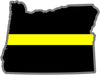 5" Oregon OR Thin Yellow Line Black State Shape Sticker