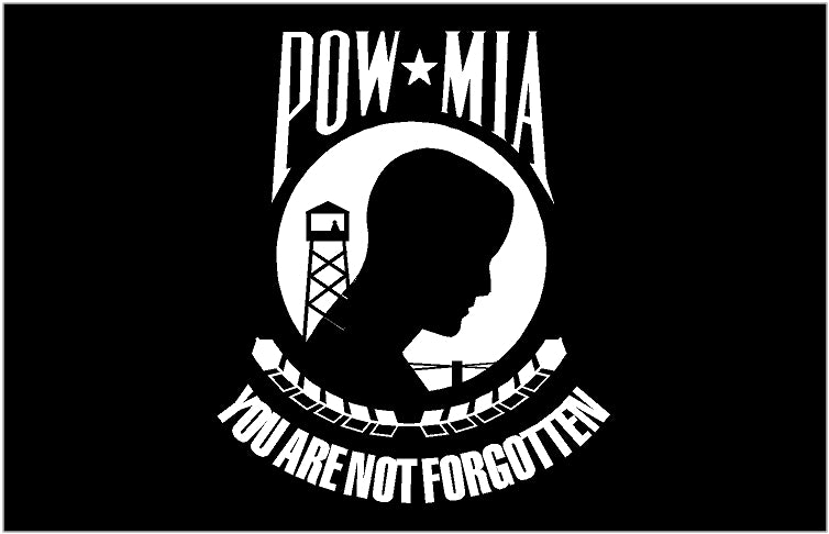 5" POW MIA Flag Sticker - Green line