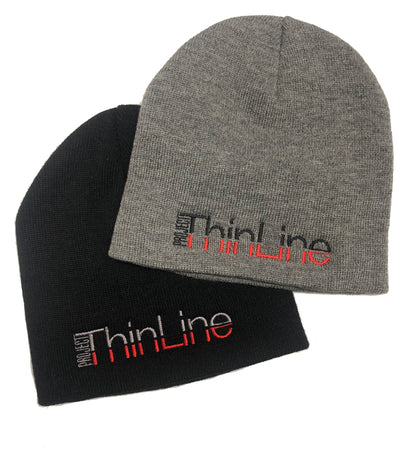 Black or Grey Project Thin Line embroidered with grey and red or black and red