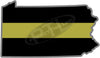5" Pennsylvania PA Thin Gold Line State Sticker Decal