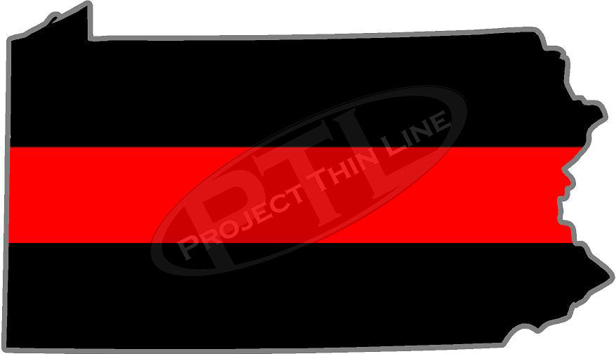 5" Pennsylvania PA Thin Red Line State Sticker Decal