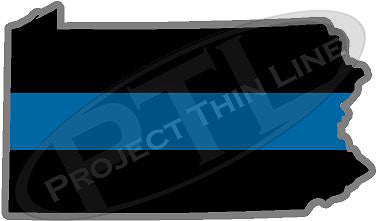 5" Pennsylvania PA Thin Blue Line State Sticker Decal